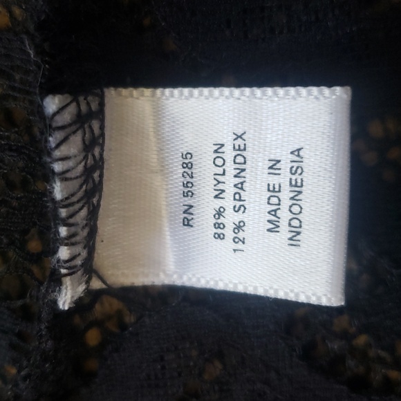 Vintage 90s Y2k EXPRESS Sheer Black Lace Top Cutout Back Mock Neck - Picture 13 of 13